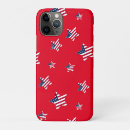7月4日アメリカ愛国心のあるアメリカ国旗のスターパーティー iPhone 11 PROケース