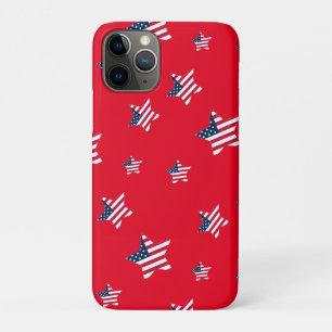 7月4日アメリカ愛国心のあるアメリカ国旗のスターパーティー iPhone 11 PROケース
