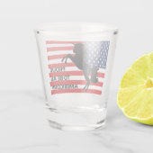 7月4日アメリカ愛国心ユニコーン米国国旗 ショットグラス (裏面)