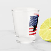 7月4日アメリカ愛国心ユニコーン米国国旗 ショットグラス (左)