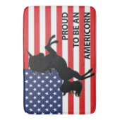 7月4日アメリカ愛国心ユニコーン米国国旗 バスマット (正面縦)