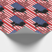 7月4日アメリカ愛国心ユニコーン米国国旗 ラッピングペーパー (角)