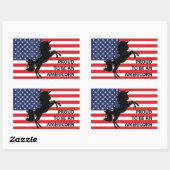 7月4日アメリカ愛国心ユニコーン米国国旗 長方形シール (シート)