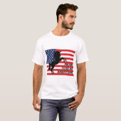 7月4日アメリカ愛国心ユニコーン米国国旗 Tシャツ (正面フル)
