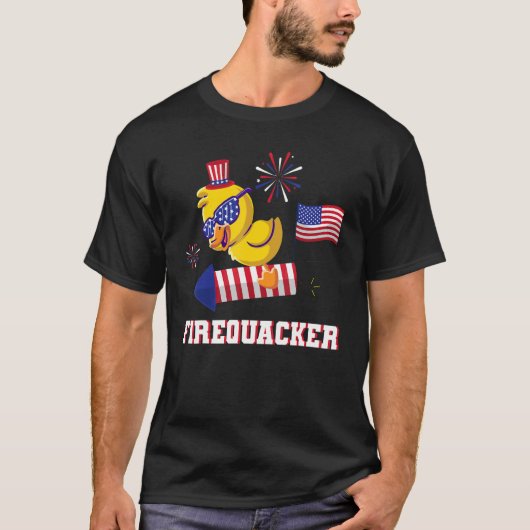 7月4日アメリカ愛国爆竹ラバーデュ Tシャツ (正面)