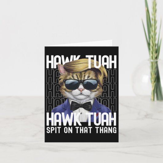 7月4日アメリカ愛国的なネコUsa Hawk Tuah Spit カード (正面)