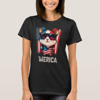 7月4日アメリカ愛国的なハムスター Tシャツ