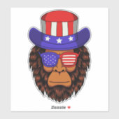 7月4日アメリカ愛国的な帽子（ビッグフット） シール (シート)