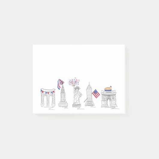 7月4日アメリカ愛国的な愛USA NYC America ポストイット (正面)