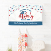 7月4日アメリカ愛国的赤白青国旗の星 横断幕 (インサイチュ)