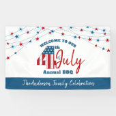 7月4日アメリカ愛国的赤白青国旗の星 横断幕 (横)