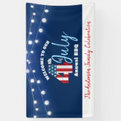 7月4日アメリカ愛国的赤白青国旗 横断幕 (縦)