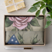 7月4日アメリカ独立国旗とバラ 薄葉紙 (ギフト)