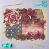 7月4日アメリカ独立国旗カメリア 薄葉紙 (クラフト)