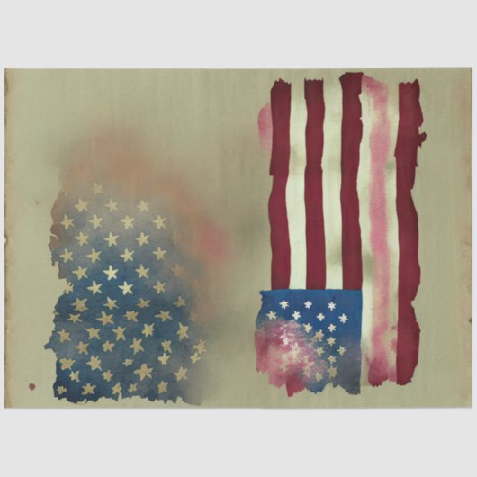 7月4日アメリカ独立国旗素朴 薄葉紙 (正面)