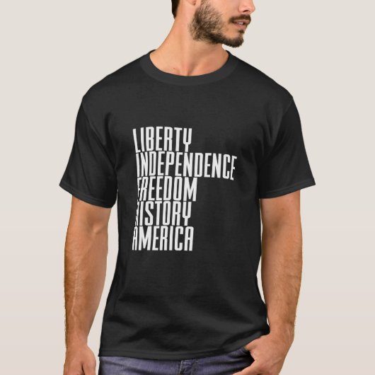 7月4日アメリカ独立自由愛国主義 Tシャツ (正面)