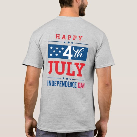 7月4日アメリカ独立記念日お祝い Tシャツ (裏面)