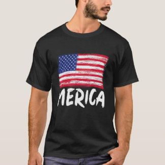 7月4日アメリカ独立記念日の国旗 Tシャツ