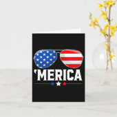 7月4日アメリカ独立記念日アメリカ国旗の赤 カード (黄色い花)