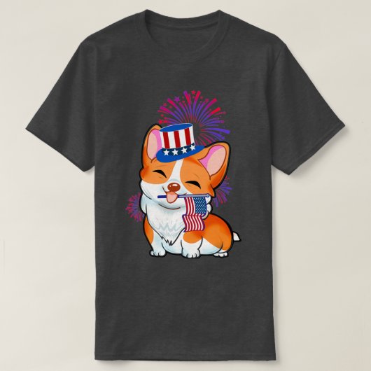 7月4日アメリカ独立記念日愛国心 Tシャツ (デザイン正面)