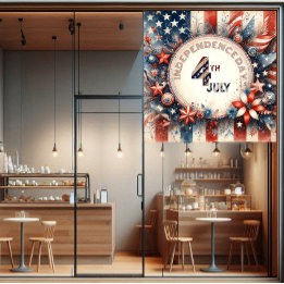 7月4日アメリカ独立記念日 星 赤 青 ウィンドウサイン