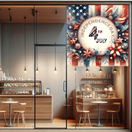 7月4日アメリカ独立記念日 星 赤 青 ウィンドウサイン