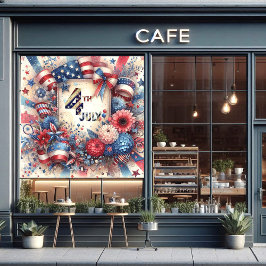 7月4日アメリカ独立記念日 赤 白 青 ウィンドウサイン