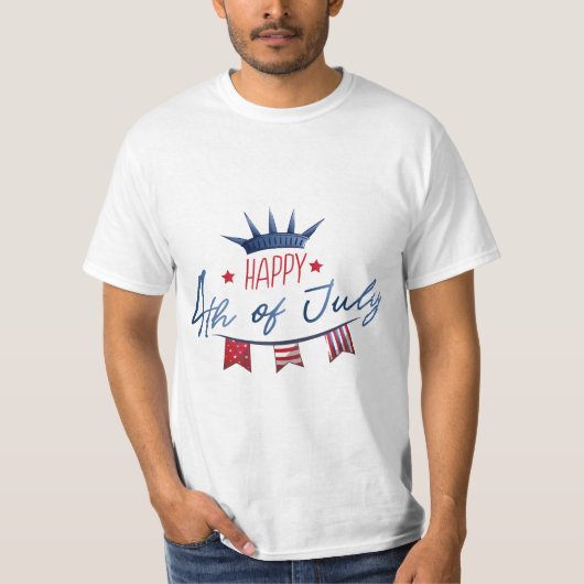 7月4日アメリカ独立記念日Tシャツ Tシャツ (正面)
