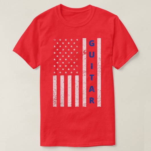 7月4日アメリカ誇りを持った国旗の国の音楽gui tシャツ (デザイン正面)