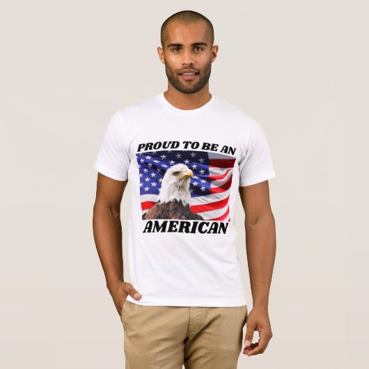 7月4日アメリカ誇りを持った愛国的なTシャツ Tシャツ (正面フル)