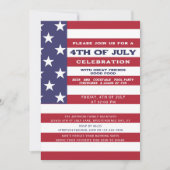 7月4日アメリカBBQクックアウトファミリープールパーティー 招待状 (正面)