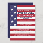 7月4日アメリカBBQクックアウトファミリープールパーティー 招待状 (正面/裏面)