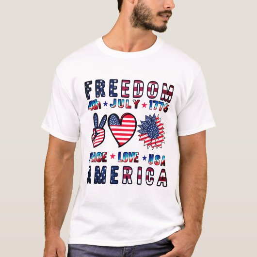 7月4日アメリカEST 1776 Tシャツ (正面)