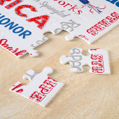 7月4日アメリカUSAワードパーソナライズされた文字 ジグソーパズル (側面)