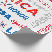 7月4日アメリカUSAワードパーソナライズされた文字 ラッピングペーパー (角)