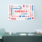 7月4日アメリカUSAワードパーソナライズされた文字 横断幕 (トレードショー)