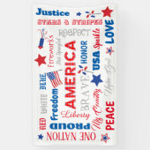 7月4日アメリカUSAワードパーソナライズされた文字 横断幕 (縦)