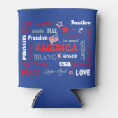 7月4日アメリカUSAワードパーソナライズされた文字 缶クーラー (正面)