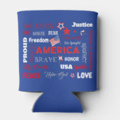 7月4日アメリカUSAワードパーソナライズされた文字 缶クーラー (裏面)