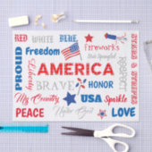 7月4日アメリカUSAワードパーソナライズされた文字 薄葉紙 (クラフト)