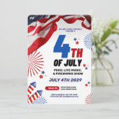 7月4日イベントお祝い愛国的招待状 招待状 (スタンド正面)