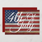 7月4日イベント独立記念日お祝い 招待状 (正面/裏面)