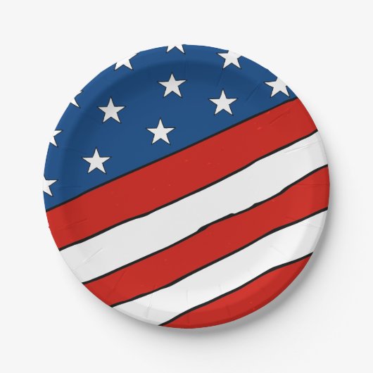 7月4日イラストレーション7月4日 ペーパープレート (正面)