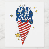 7月4日イラストレーション7月4日 ワインラベル (シングルラベル)