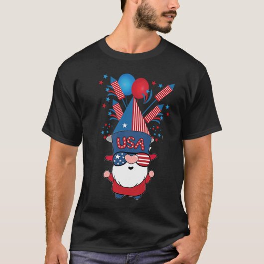 7月4日インディペンデンスアメリカ格言サングラス Tシャツ (正面)