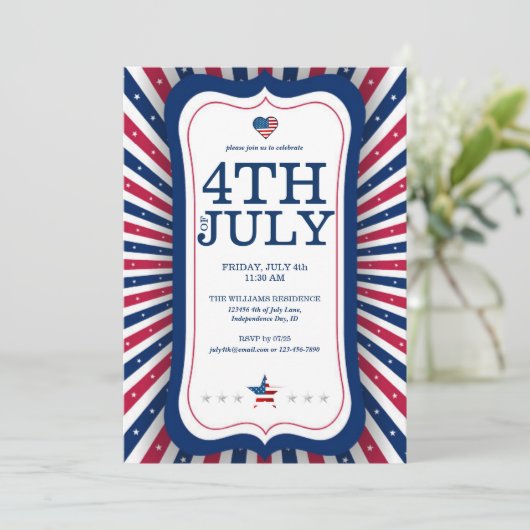 7月4日インディペンデンスデイスター&ストライプクックアウト 招待状 (スタンド正面)