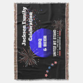 7月4日インディペンデンスデイタペストリー スローブランケット (正面縦)