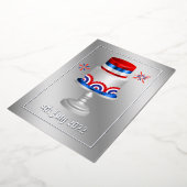 7月4日インディペンデンスデイフォイルホリデーカード 箔シーズンカード (回転した状態)