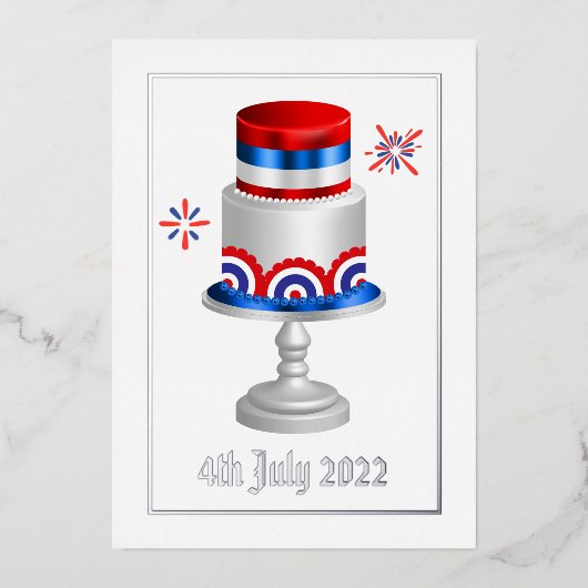 7月4日インディペンデンスデイフォイルホリデーカード 箔シーズンカード (正面)