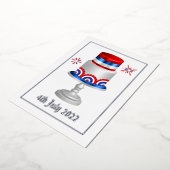 7月4日インディペンデンスデイフォイルホリデーカード 箔シーズンカード (回転した状態)